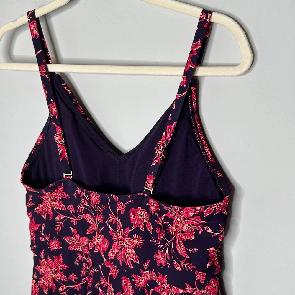 Lands End Large One Piece UPF 50+ Tulip Wrap Swimdress Modest‎ Cruise Vacation